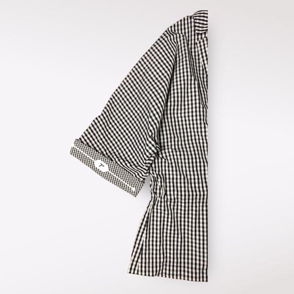 Talbots Petites Tie Front Gingham Jacket Womens Size L Black White Minimalist - Picture 6 of 9